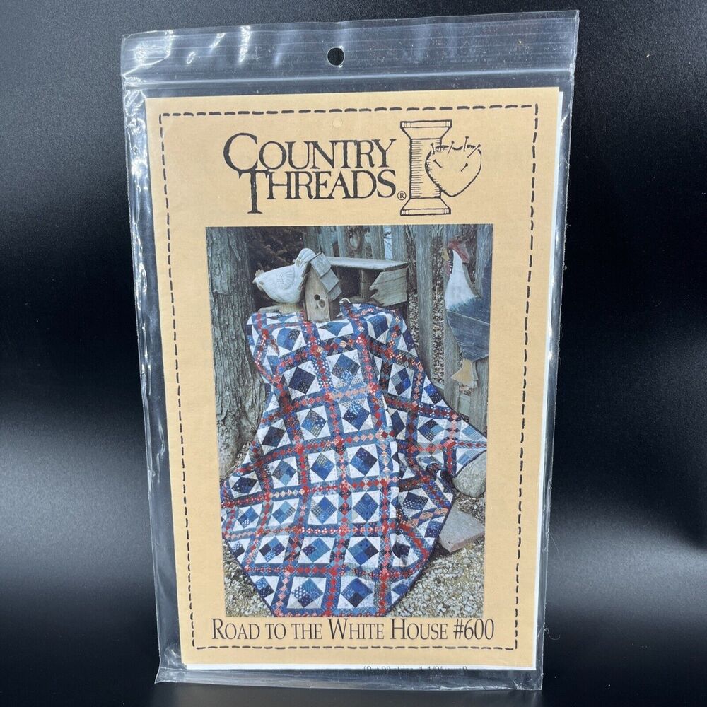 Country Threads Quilt Pattern Road To The White House #600 Finished 60" x 60"